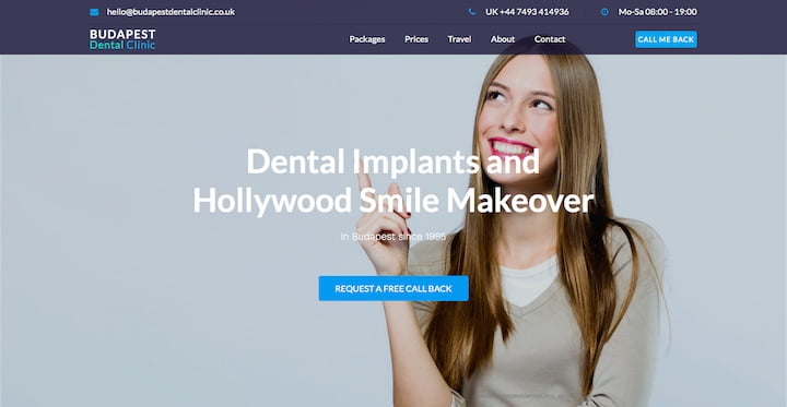 Weboldal készítés -SEO360 - Budapest Dental Clinic weboldala